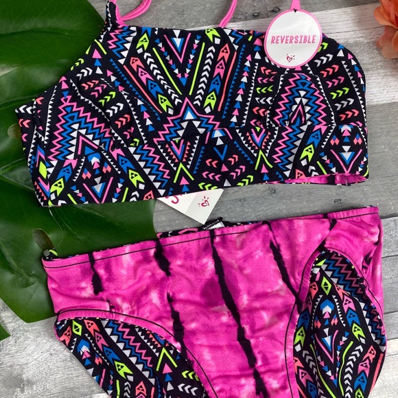 Justice tribal Tie Dye swimsuit bikini girls - Picture 2 of 7